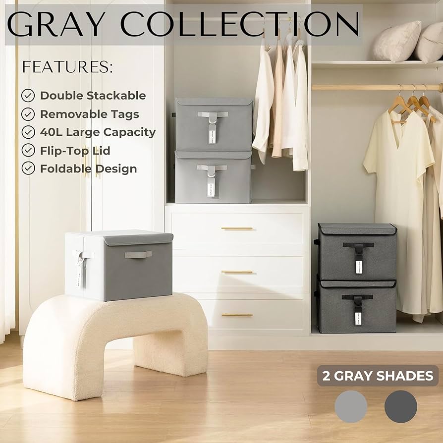 Amazon.com - Extra Large 40L 3-Pack Collapsible Storage Bins